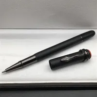 Hele mat zwart metalen roller ball pen met slangenclip kantoor stationery benodigdheden luxurs heren schrijven kogel pennen no box271o