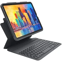 Capa destacável ZAGG Pro teclas e teclado sem fio para Apple iPad Air 10.9, emparelhamento bluetooth com vários dispositivos, teclas de laptop de retroilumer