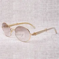 Round Diamond Buffs نظارة شمسية إطار 7550178 مع نظارات بوفالو البيضاء الطبيعية الحجم 57-22-135mm2774