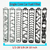 Car Fuel Filter Solvent Trap Spiral 1 2-28 5 8-24 6 10 inch Single Core Black Aluminum Tube NAPA 4003 WIX 24003297B