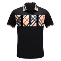 Designer Men's Polo Shirt Patchwork Shirt Rapel Korte Mouw Casual 100% katoen merk Business Fashion Casual Polo Shirt 3XL