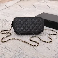 2023 New Designer Crossbody Bags Gold Chain Woc bag Women Shoulder Bag Black cowhide Purses Luxury Messenger Bag Flap Bag with card slots zipper slots and change slots
