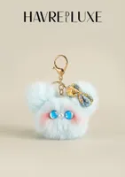 Key Rings Keychain Soft and adorable cute cat microphone head pendant girlish doll blush cat exquisite doll schoolbag pendant