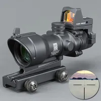 Trijicon Acog Style 4x32 Scope con Docter Mini Red Dot Light Sensor Black for Hunting 197G