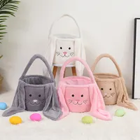 Ins Girls Lindos bolsos de conejo para niños Cartoon Plush Bunny Ear Recibe cesta de la fiesta Partido de Pascua A9682