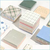 Notes Sheets Milk Daily Note Paper Sets Solid Color Hand Book Decorative Material Memo Pads Page Flags Kawaii Stationary Drop Delive Dhghc