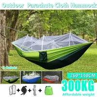 Hammocks 12 Person Portable Outdoor Camping Hammock with Mosquito Net High Strength Survival or Travel Portable Lightweight Hanging Bed J230302