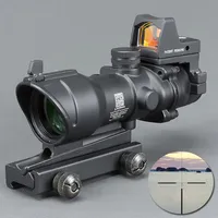 Trijicon Acog Style 4x32 Scope con Docter Mini Red Dot Light Sensor Black for Hunting 170F