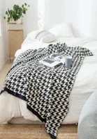 Одеяла REGINA Classic Houndstooth Plaid Мягкий хлопковой диван вязаный кровать для броска.