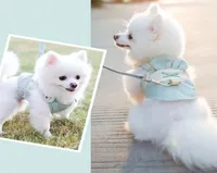 Miflame 2 Pcs Dog Harmess Small Collar For Pet Accessories Pomeranian Spitz Cute s VestLeash Cartoon Puppy Harness Set 2202081688875