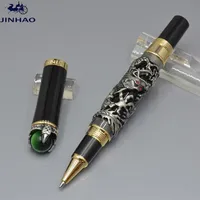 Luxo Jinhao Branding Branding Black Golden Silver Dragon Rollerball Rollerball Pen de alta qualidade Office Supplies escrevendo Smooth Opt272L