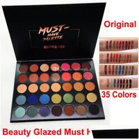 Eye Shadow Brand Beauty Glazed Palette 35 Colors Eyeshadow Must Have Shimmer Matte Nude Makeup Professional Drop Delivery Health Eyes Dh8K2