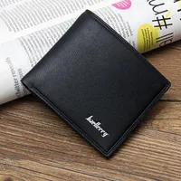 Plånböcker Baellerry Fashion Purse Men Short Card Holder Wallet Casual Ultra Thin 3 Folds 100st/Lot