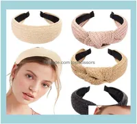 Aessories Tools Productsgirl Bohemian Knitted St Hairband Lady Weaving Knotted Headband Cross Women Hair Hoop Aessories1 Drop De5595220