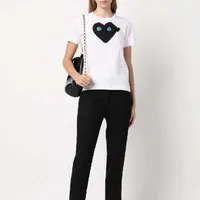 2023 Модная мужская футболка Дизайнер Большой Черный Сердце синий глаз рубашка повседневные женские рубашки высокие Quanlity Шагта
