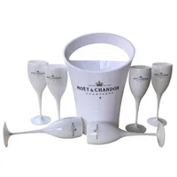 2021 6 Cups 1 Bucket Ice Bucket and Wine Glass 3000ml Acrylic Goblets champagne Glasses wedding Wine Bar Party Wine Bottle Coole2275