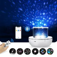 Baby Night Light Projector, Bluetooth Speaker Timer, Remote Control, Rotating Light, Multicoloured Modes for Baby, Children, Bedroom, Christmas, Birthday Gift Toy