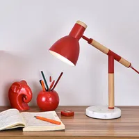 مصابيح طاولة ARM مكتب مصباح الصلبة مصمم خشب كوري صغير LED LED ESCRITIO