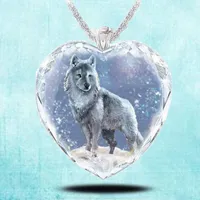 Pendant Necklaces Exquisite Creative Natural Crystal Glittering Gemstone Necklace Snow Wolf Elegant Jewelry Anniversary Lover