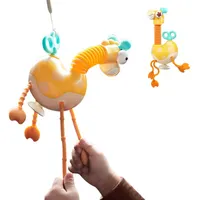 Qipaner Factory Großhandel Frühes Bildungsspielzeug Saugnapfbaby Sensorische Silikon -Schnur Montessori Spielzeug Baby ziehen String String Kleinkindspielzeug