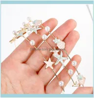 Aessory Tools ProductsFashion Starfish Shell pannband för kvinnor Koreansk stil Simulerat pärla hårband Hår Aesories1 Drop Deli6073561