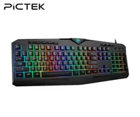 PicTek PC232 Gaming Keyboard 112 Keys Wired Membrane Keyboard RGB Light Backlit AntiGhosting English For Laptop PC14489769