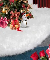 Christmas Decorations Christmas Tree Skirt White Faux Fur Soft Hair White Round Carpet Christmas Decor 2023 New Year039s Orname5819636