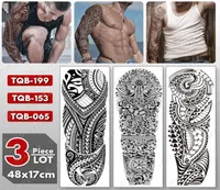 3 PCSLOT Grand Arm Souplage Tatouage Maori Totem Totrome Tatou Tatot Sticker Corps Full Falle Tatoo Women Men5110710