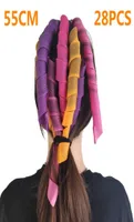Rulli per capelli 55 cm Magic Curler portatili fai da te a spirale rotonda ondata ex no calore per donne e ragazze 2211257427273