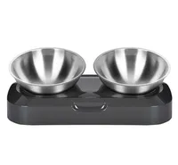 Cat Bowls Feeders Stainless Steel Cat Bowl Easy to Clean Dog Food and Water Bowls with Stand Metal Cats Dogs Double Single Pet Fee9904368