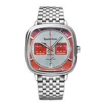 Целая мода Mens Luxury Wacthes Square Designer Red Sport Watch Nevanless Steel vk Quartz Движение металлические ремешки мужской часы340c