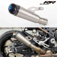 Slip On For BMW S1000RR 2019 2020 Full System Motorcykel GP avgasutflykt Modifiera Middle Link Pipe Carbon Titanium Alloy Muffler268D