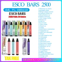 ESCO BARS Disposable Vape E Cigarettes Device 2500 Puffs 1000mAh Battery 8ml Prefilled Mesh Coil Cartridge Pod Vape Pen