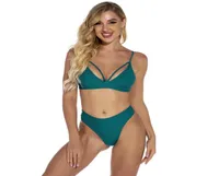 Tight Fitting Sexy Bikini Home Textile Solid Color Swimsuit Elastic Sports Clothing Split Swimming Suits Set8005883