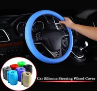 1PC Universal Multi Color Soft Skin Silicon Texture Steering Wheel Cover Car Silicone Steering Wheel Glove Cover Auto Accessories 3693032