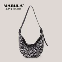 Bag bagagli materiali Mabula tela mezza luna donne spalla S con zebra Modello di grande capacità Cashbody torace Fashion Borse 230303