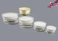 Garrafas de armazenamento Jares Wholes 5101520g Acerylic Cream Face Jar Bottle Repair Cuidado da pele Máscara cosmética Recipientes de embalagem2780947
