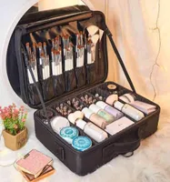 Lhlysgs Brand Women Beauty Organizer Professional Cosmetic Case Viajes necesarios de maquillaje de almacenamiento a prueba de agua Bag8540005