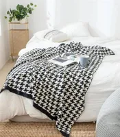 Одеяла REGINA Classic Houndstooth Plaid Мягкий хлопковой диван вязаный кровать для броска одеяла для одиночной королевы короля Келс -одеяла2828383
