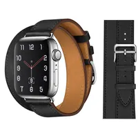 Smart Watch Straps per Apple Watch Band Series 8 Ultra 45mm da 49 mm Smartwatch in pelle Sostituzione cinghia con accessori connettori adattati