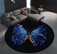 Dywany Fashion Purple Butterfly Drukowanie Niezlepione dywany podłogowe maty podłogowe sypialnia salon dekoracja domowa 6952452