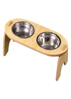 Double Cat Dog Bowls Petcing Pet Food Bowl01588436