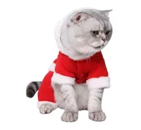 Kedi kostümleri evcil köpek kıyafetleri komik Noel köpekleri kediler hoodie tulum cosplay cosplay Noel baba kostüm köpek tulumları2769653