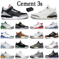 With Box Retro 3 Jumpman 3s Basketball Shoes Dhgate Black White Cement Fire Red Wizards Muslin Racer Blue Cool Grey Fragment UNC laser Orange Mens Women Trainers US 13