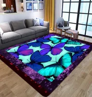 Tapis dessin animé papillon 3D impression tapis salon chambre tapis de sol chevet antidérapant nordique ménage grand Can3696856