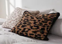 Travesseiro de travesseiro de travesseiro de leopardo na travesseiro de lã Highgrade Cushion Tampa super suave Sofá Decoração de casa 45x45cm8792616