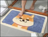 Shiba Inu Cartoon Door Mat Bath Rug AntiSlip Water Absorption Shower Home Dog Carpet Toilet Bathroom AntiSkid Pad 220329 Drop De6406552