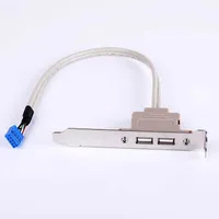 1pc Newest High Qulity Double Port USB Rear Motherboard Extension Cord Desktop PC Case PCI 2.0 Baffle Wire