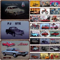 Vintage Car Motorcycle Dekoracja garażu Retro Plakat Tin Znaki retro metalowe znaki talerza Dekoracja domu Art Painting Tablica 30x20 cm W03