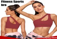 Sports bra Fitness Top for women gym Sexy One Shoulder Yoga Bra Solid Padded Push Up Sport top Athletic Vest Running Brassieres4697696